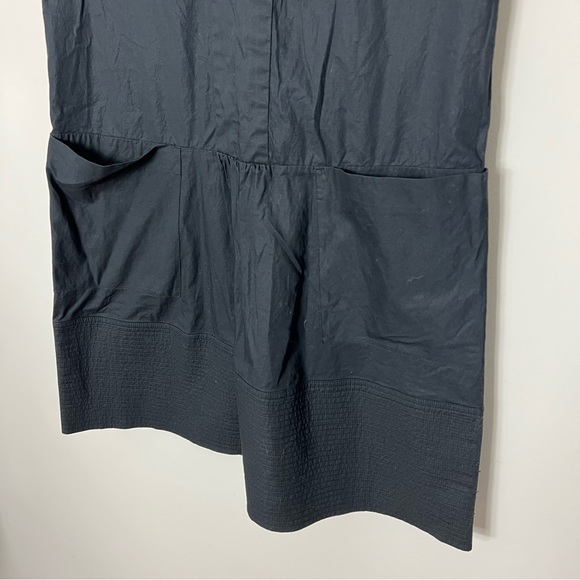 Vince Cotton Black Shift Dress Split Neck Roll Short Sleeve Size XS 1078 - Picture 3 of 9